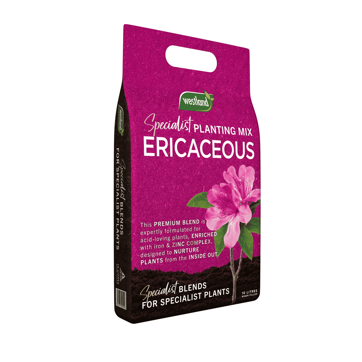 Westland Specialist Ericaceous Planting Mix 10L bag for acid-loving plants including azaleas, rhododendrons and camellias.