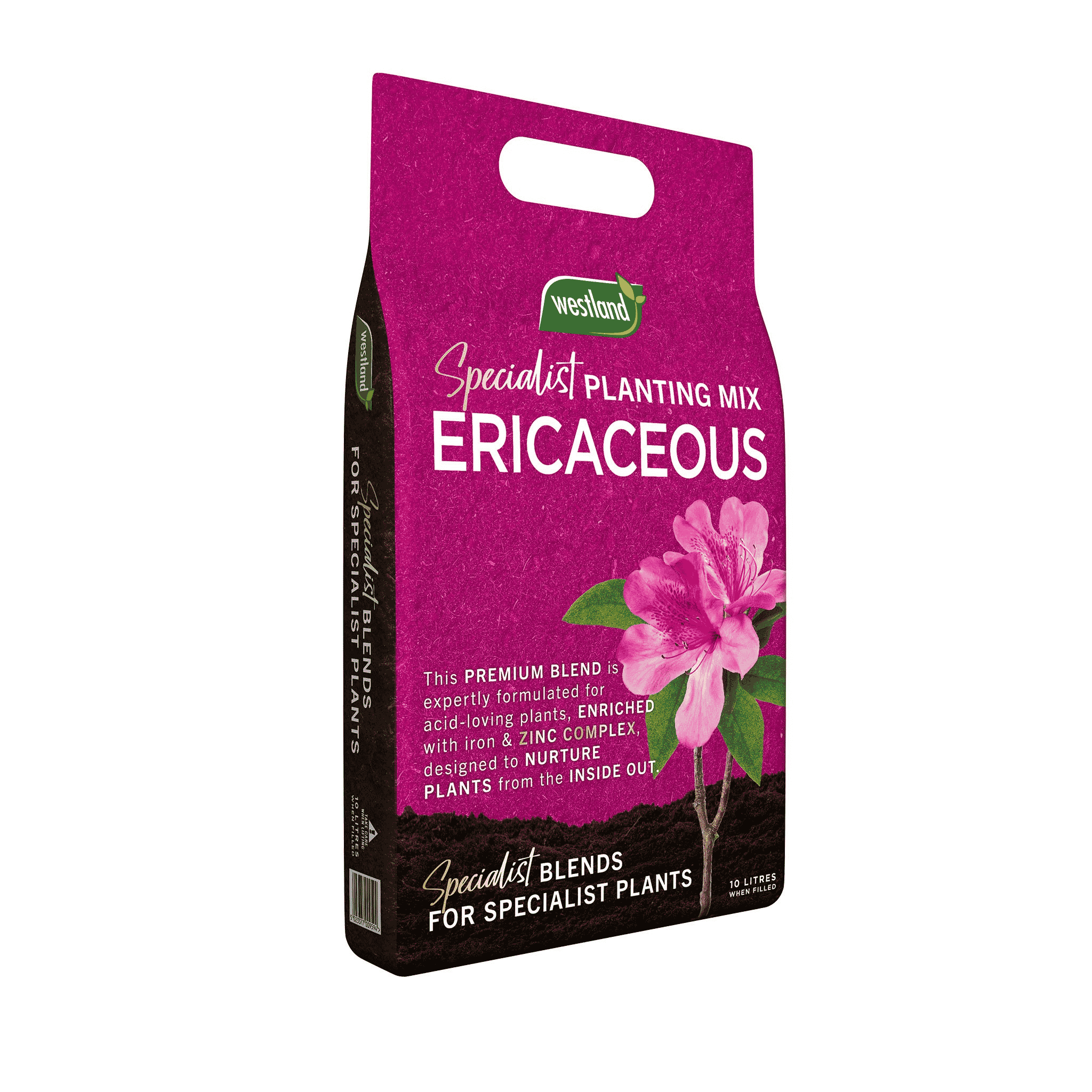 Westland Specialist Ericaceous Planting Mix 10L bag for acid-loving plants including azaleas, rhododendrons and camellias.